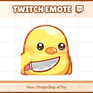 Twitch Emote  / Cute Chick with knife emoji for streamer / Sub Emoji