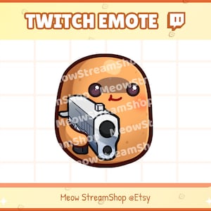 Twitch Emote / Cute Potato gun, angry, rage Emotes / Kawaii Potat Potatoes Spud Yam Discord Youtube Sub Emoji