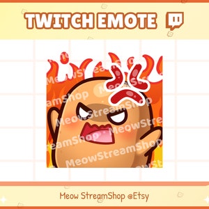 Twitch Emote / Cute Potato Rage, angry, mad, pout emote Emotes / Kawaii Potat Potatoes Spud Yam Discord Youtube Sub Emoji