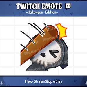 Twitch Emote / Cute Grim Reaper bonk, bonked, hammer Emotes / Kawaii death angel Halloween emoji / discord