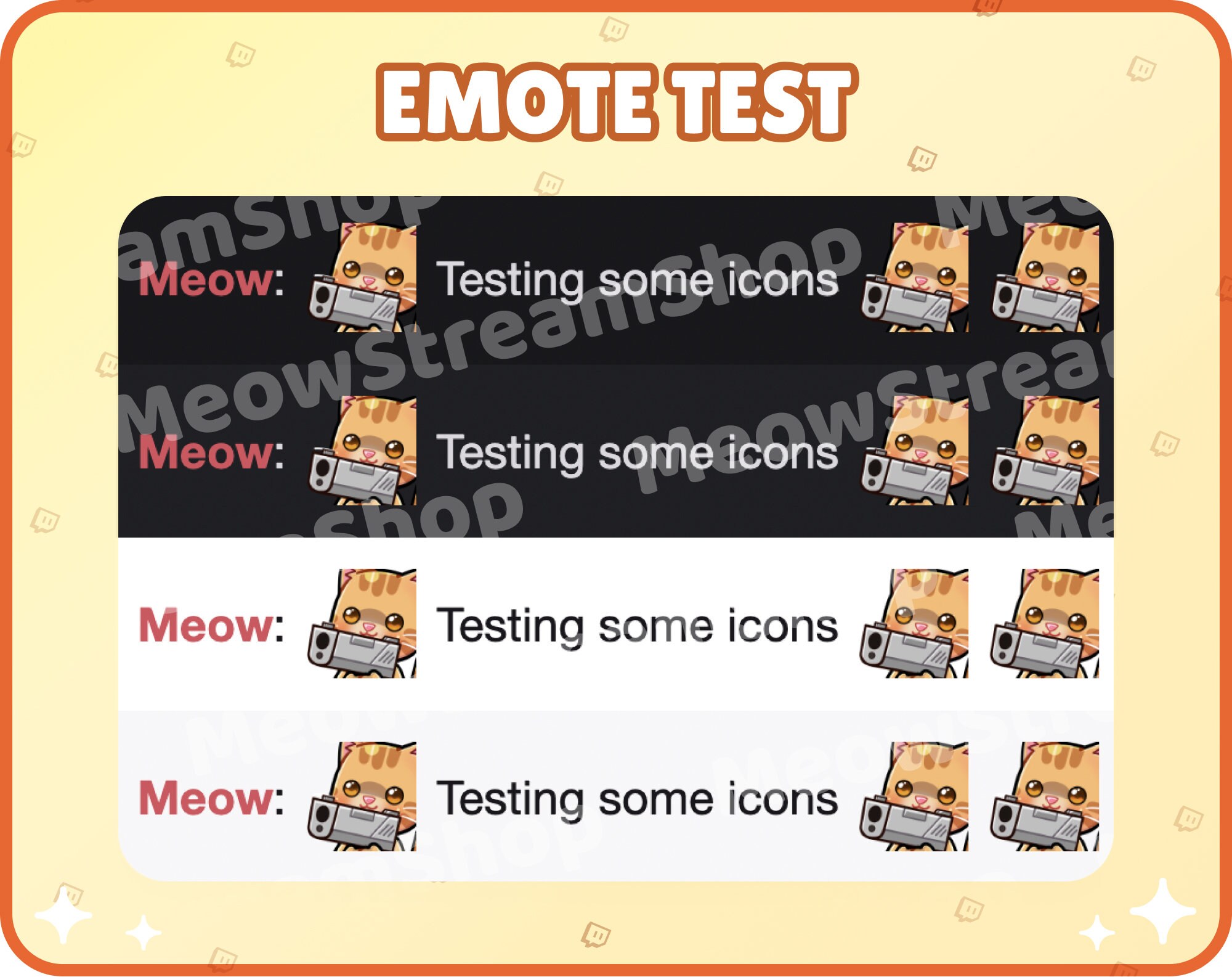 Twitch Emote Cute Orange Cat Gun, Gatling, Angry, Rage Emotes