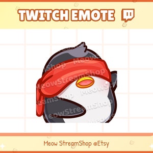 Twitch Emote  / Cute Penguin Blind, blind fold Emotes / Cute Penguin Emote for streamer / Discord Youtube