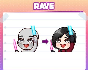 YCH Animated Emotes: Rave light stick for Twitch, Discord, YouTube