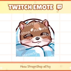 Twitch Emote / Cute Otter comfy, cozy, blanket Emotes / Kawaii Otter Beaver Discord Youtube Sub Emoji