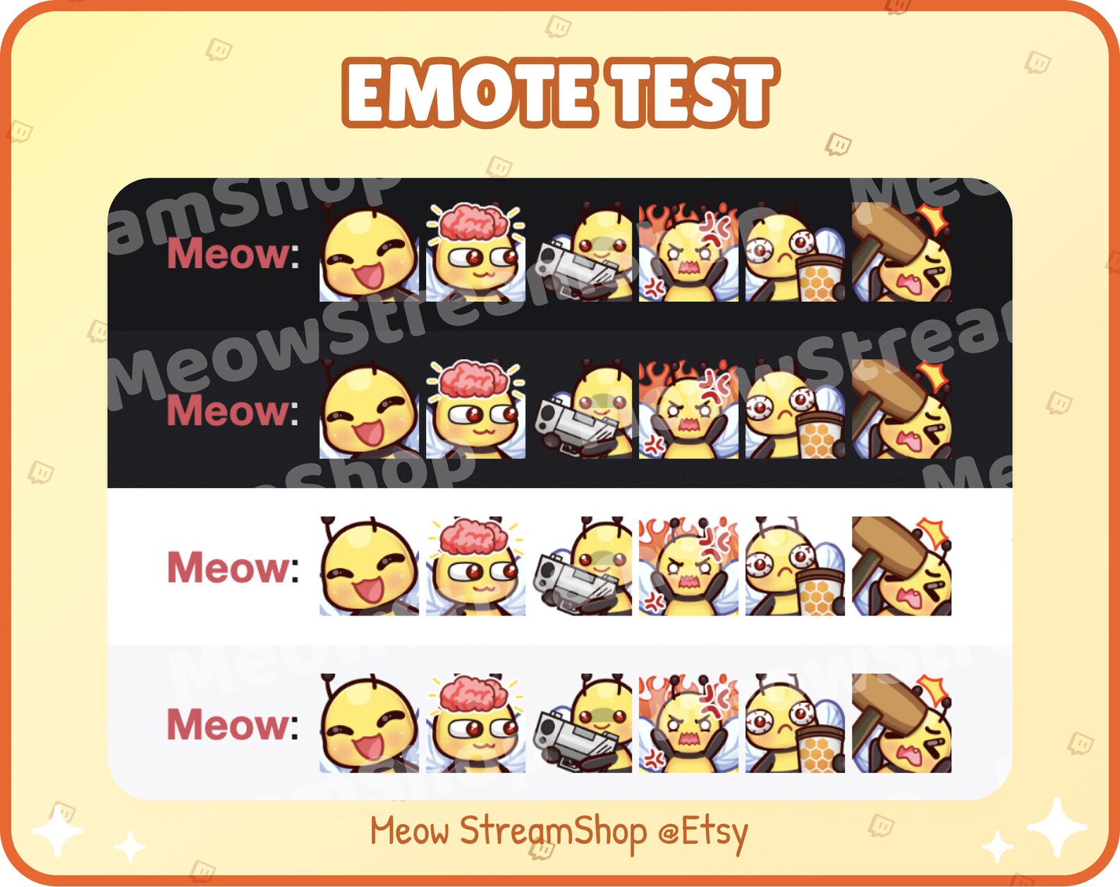Twitch Emote / Cute Bee Emotes Pack #3 (ayaya, Neuron Activate, Gun ...