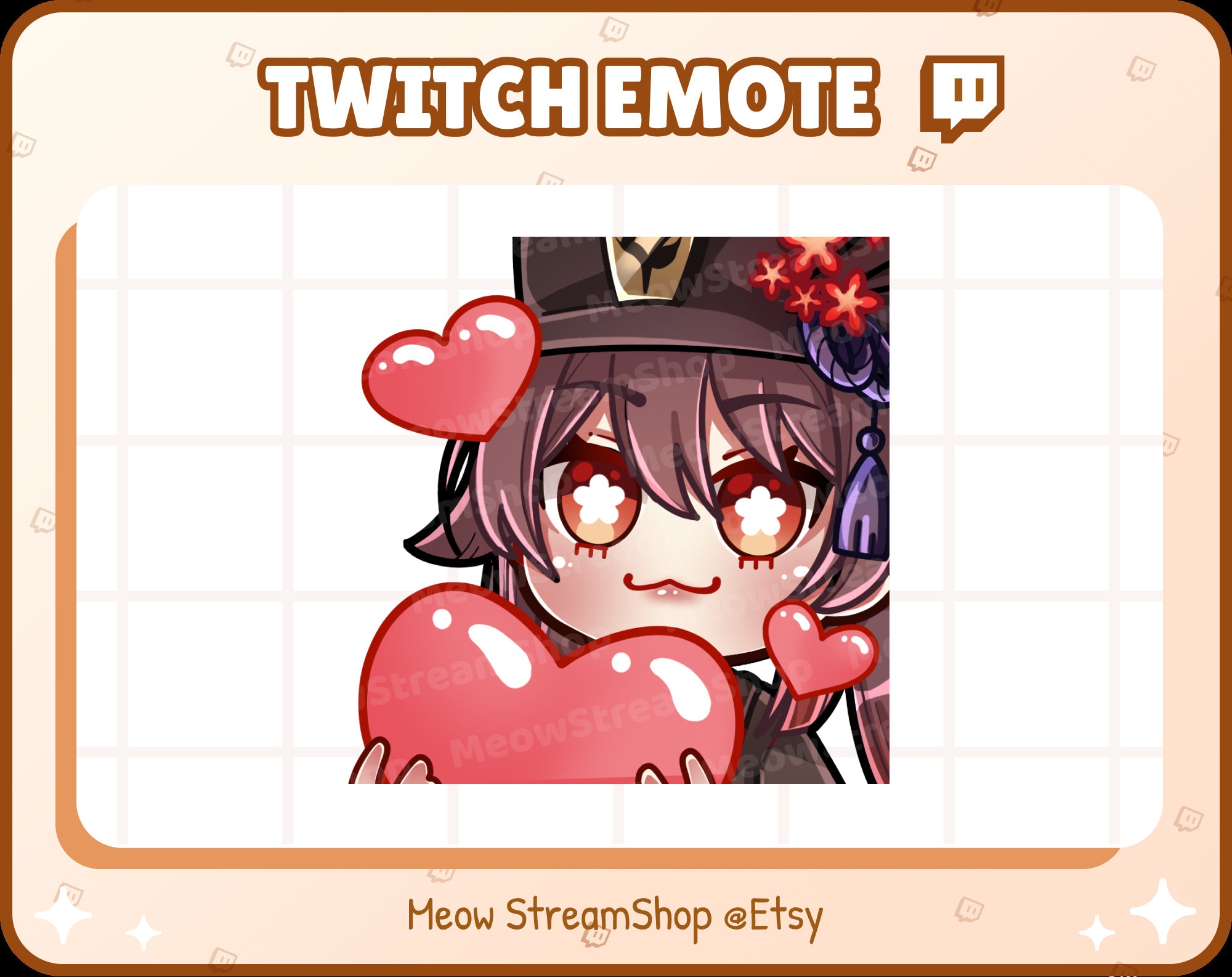 Hu Tao animated emote set / Genshin Impact emotes for twitch or