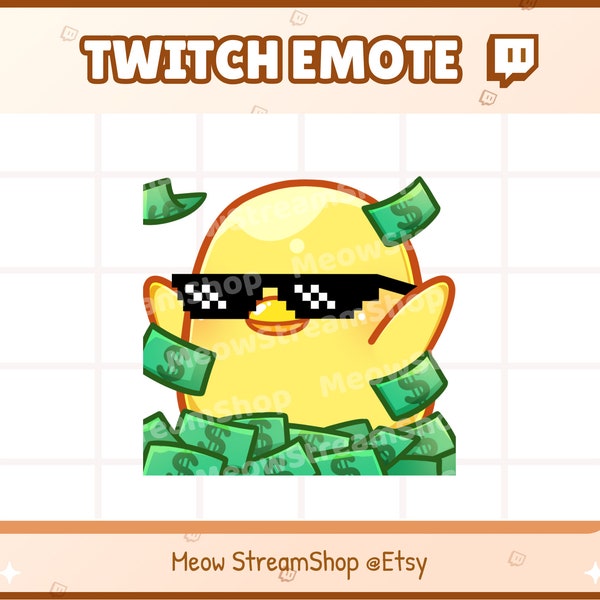 Twitch Emote / Cute Chick Money, EZ GG, Doneer Emotes / Schattig eendje Sub Emoji