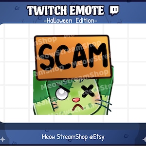 Twitch Emote  / Cute Zombie Cat scam, angry, protest Emotes / Kawaii Zombie Kitten Halloween Sub Emoji