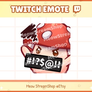 Twitch Emote / Süßer Pilz fluchend, verfluchtes Emote / Kawaii Fungi Pilz Mehltau Steinpilze Discord Youtube Sub Emoji Discord Youtube