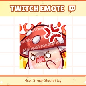 Twitch Emote / Cute Mushroom rage, angry, mad, pout Emote / Kawaii Fungi Fungus Mildew Boletus Discord Youtube Sub Emoji Discord Youtube
