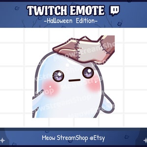 Twitch Emote  / Cute Ghost Pat Emote / Kawaii spooky ghost Halloween emoji / discord