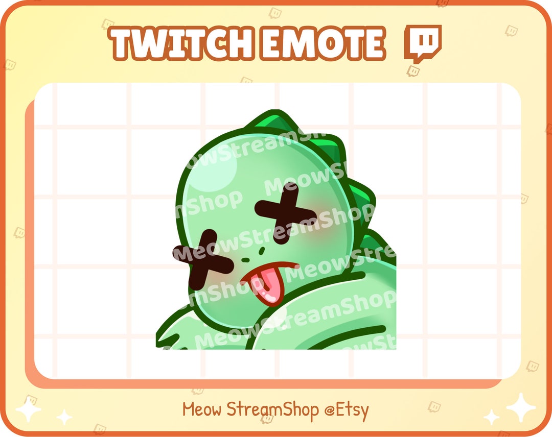 Twitch Emote / Cute Dino RIP, Dead, Collapse Emotes / Kawaii Dinosaur T