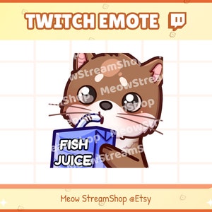 Twitch Emote / Cute Otter SIP, drink, juice, hydrate, boba Emotes / Kawaii Otter Beaver Discord Youtube Sub Emoji