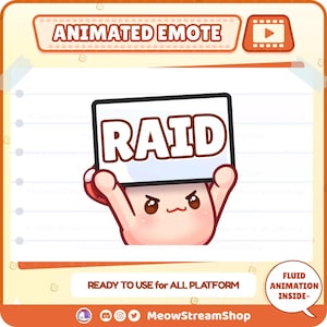Animated Emotes / Cute Mushroom Animated Raid Emote  /emoji for Discord, Tiktok, kick, YouTube Animation GIF Emotes/ Vtuber