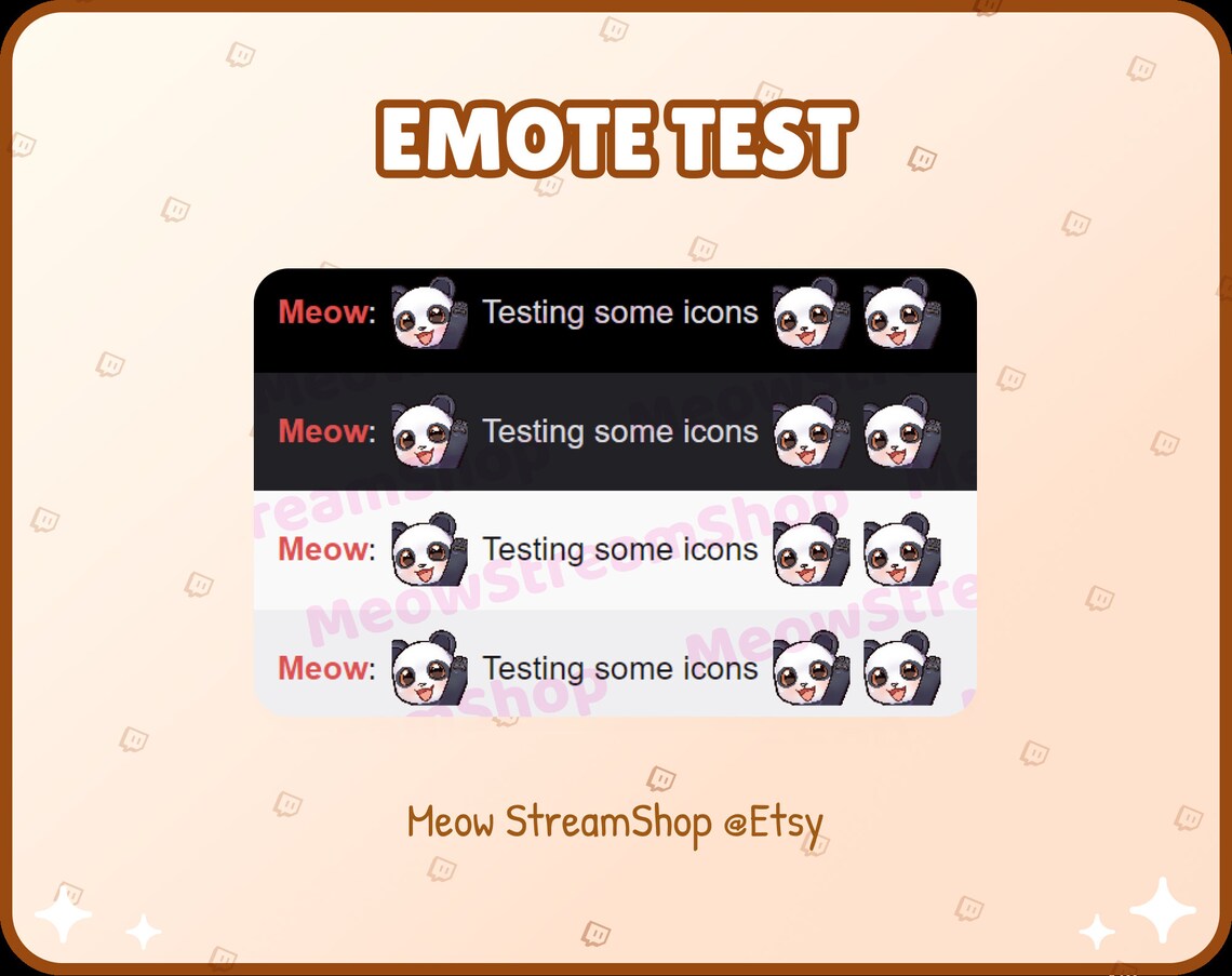 Twitch Emote / Panda Hi, Hello Emoji for Streamer / Cute Kawaii Panda ...