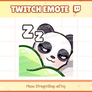 Twitch Emote / Panda Sleep, Sleepy, Rest, Tired, offline / Cute Kawaii Panda Sub Emoji