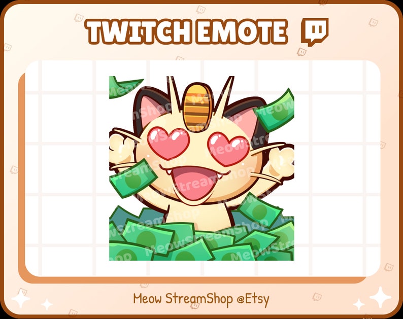 Twitch Emote / Meowth Money Emote / Pokemon Nyasu Emoji für | Etsy