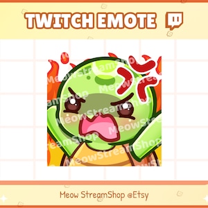 Twitch Emote  / Cute Tortoise angry, rage, mad  Emotes / kawaii turtle, reptile, sea turtle Sub Emoji