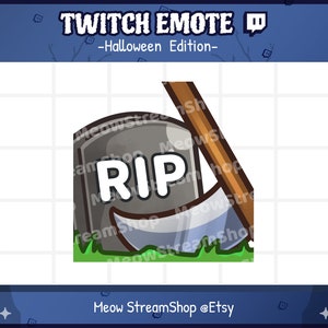 Twitch Emote / Cute Grim Reaper RIP, dead, collapse Emotes / Kawaii death angel Halloween emoji / discord