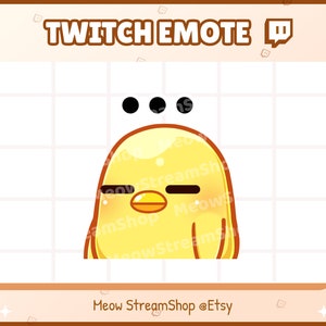 May include: A yellow cartoon chick with closed eyes and a small beak. The chick has a thought bubble above its head with three black dots. The background is a white grid.