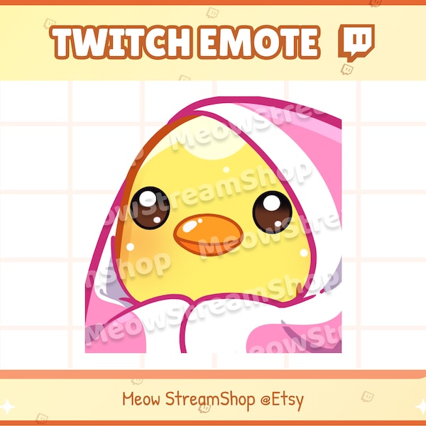 Twitch Emote  / Cute Chick Comfy, Blanket, Cozy Emotes / Cute duckling Sub Emoji