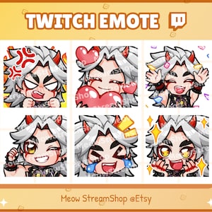 Twitch Emote / Itto Arataki Emotes Pack #1 (rabbia, cuore, hype, flex, lol, wow) / Genshin Impact sub emoji per streamer Discord