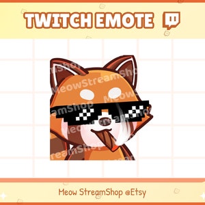 Twitch Emote / Lindo Panda Rojo Cool, GG, EZ Emotes / Lindo panda rojo chibi, mapache Sub Emoji
