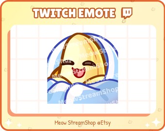 Twitch Emote / Cute Banana Emotes cómodos, acogedores y de manta / Kawaii Banana Discord Youtube Sub Emoji