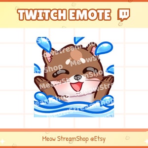 Twitch Emote / Cute Otter hype, happy, confetti, cheer Emotes / Kawaii Otter Beaver Discord Youtube Sub Emoji