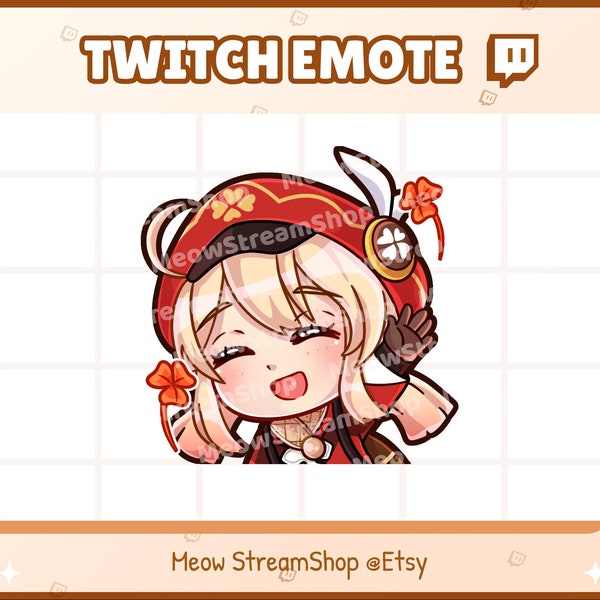 Twitch Emote - Klee Hi, Hello Emote - Genshin Impact sub emoji for streamer