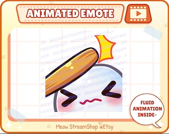 Twitch Animated Emote  / Cute Ghost Animated Emotes bonk, bonked, hammer,  / Kawaii spooky ghost emoji / Discord