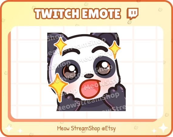Twitch Emote / Panda Amazed, Sparkle, Wow Emotes / Cute Kawaii.