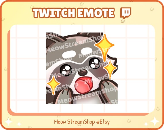 Twitch Emote / Cute Raccoon Whoa, Gasp, What, Whoa, Wow, Amaze.