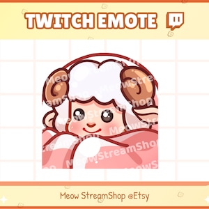 Twitch Emote / Cute Sheep Comfy, Cozy, Blanket Emotes / Kawaii Lamb Goat Ewes Tup Discord Youtube Sub Emoji