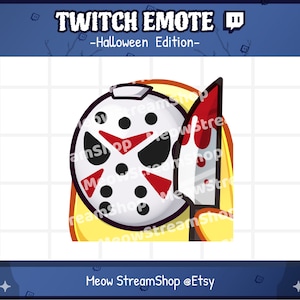 Twitch Emote / Cute Chick Emotes Halloween Edition mask, jason voorhees, knife, angry, mad, rage / kawaii duckling horror zombie sub emoji