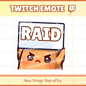 Twitch Emote / Cute Potato RAID, rage, mad, angry, fire Emotes / Kawaii Potat Potatoes Spud Yam Discord Youtube Sub Emoji