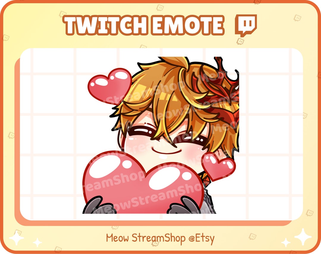 Twitch Emote / Childe Tartaglia Heart Emotes / Genshin Impact Sub Emoji ...