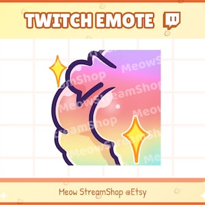 Twitch Emote  / Cute Rainbow Alpaca Booty, Butt Emote/ Chibi llama sheep  Cute Sub Emoji