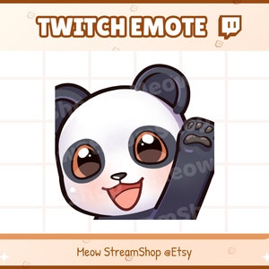 Twitch Emote / Panda Hi, Hola emoji para streamer / Lindo Kawaii Panda Sub Emoji