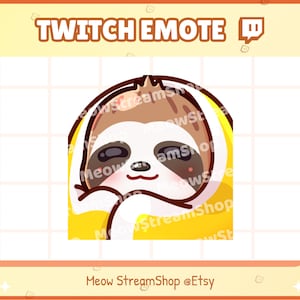 Twitch Emote  / Cute Sloth cozy, blanket, comfy Emotes / kawaii lazy sloth animal Sub Emoji