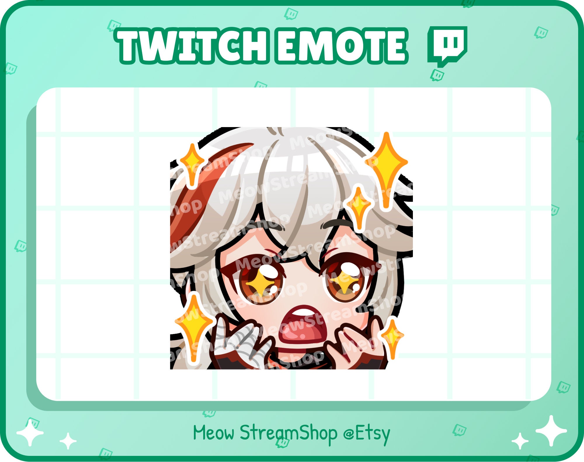 Twitch Emote / Kazuha Kaedehara wow, gasp, what, whoa, amaze, happy Emotes  / Genshin Impact sub emoji for streamer - Discord