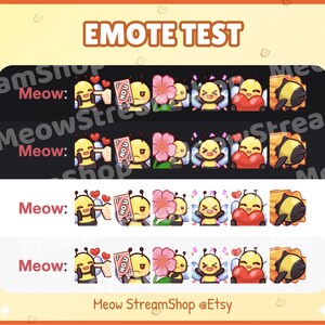 Twitch Emote / Cute Bee Emotes Pack #1 (poke, No U, Lurk, Hype, Heart ...