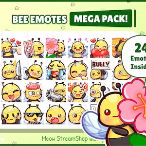 Emote Twitch / Emote ape carina Mega Pack n. 1 (24 emote pronte per l'uso!) / Kawaii Wasp Hornet Insect Sub Emoji