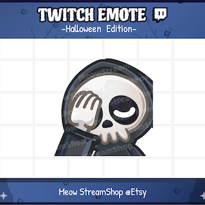 Twitch Emote / Cute Grim Reaper FacePalm Emotes / Kawaii death angel Halloween emoji / discord