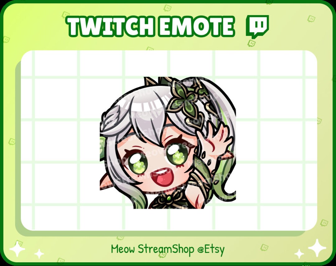 Twitch Emote / Archon Kusanali Nahida Waving, Hi, Hello, Wave, Bye ...