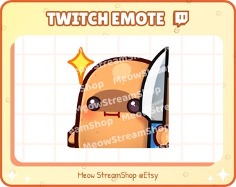 Twitch Emote / Faca de batata fofa, facas, yandere, irritado, malvado Emotes / Kawaii Batata Batata Spud Yam Discord Youtube Sub Emoji