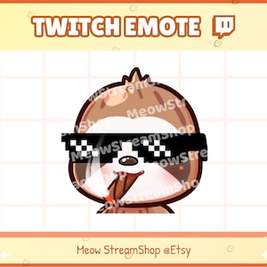 Twitch Emote / Cute Sloth GG, EZ, cool, cig, sigaret Emotes / kawaii luie luiaard dier Sub Emoji