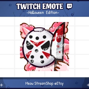 Twitch Emote / Cute Axolotl Emotes Halloween Edition mask, jason voorhees, knife, angry, mad, rage / kawaii salamander horror zombie emoji