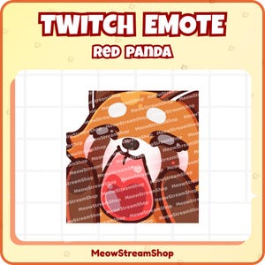 Gesto de Twitch de Panda Rojo lamiendo la pantalla – Lindo gesto de Twitch PNG / Discord, VTuber, Kick, YouTube / Kawaii Tanuki