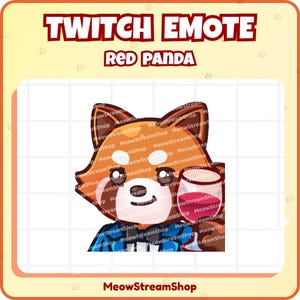 Gesto de Twitch basado en Panda Rojo: lindo gesto de Twitch PNG / Discord, VTuber, Kick, YouTube / Kawaii Tanuki